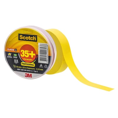 Fita isolante amarela, 19 mm x 20 m, Scotch 35+, HB004482491