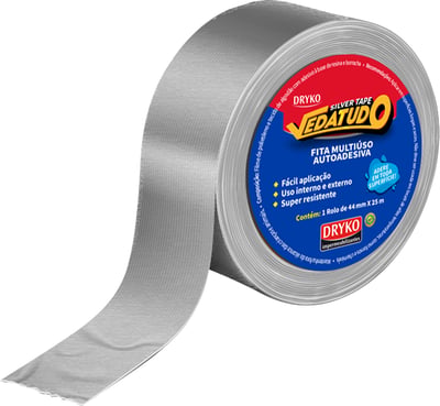 Fita adesiva reforçada, 44 mm x 25 m, prata