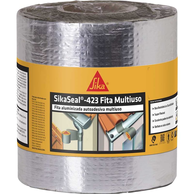 Fita adesiva alumínio impermeável 100 mm x 10 m, Sikaseal 423 770923