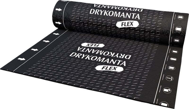 Manta Asfáltica para impermeabilização, 1 m x 10 m, 3 mm, com poliéster, DRYKOMANTA FLEX, PR3PP