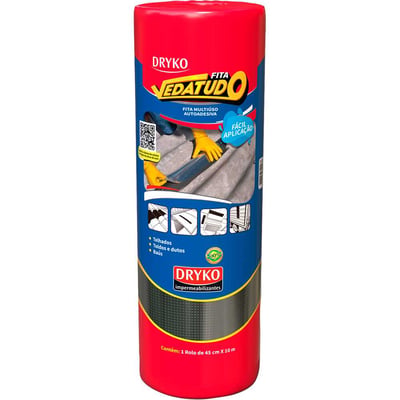 Fita adesiva impermeável com manta asfáltica, 45 cm x 10 m, Vedatudo Alumínio