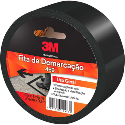 Fita de Demarcação solo, preta, 50 mm x 30 m