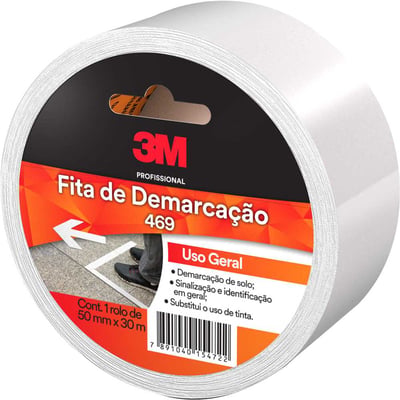 Fita adesiva para demarcação, 100 mm x 30 m, branca