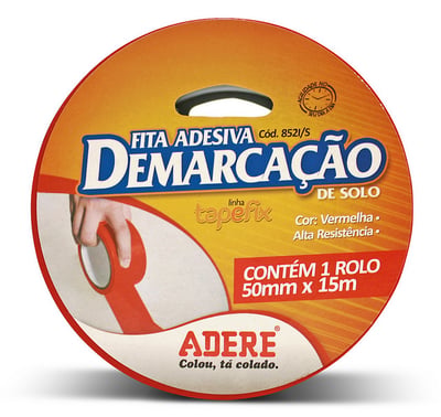 Fita adesiva para demarcação, 50 mm x 15 m, vermelha, 852