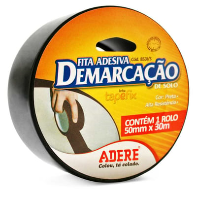Fita adesiva para demarcação, 50 mm x 30 m, preta