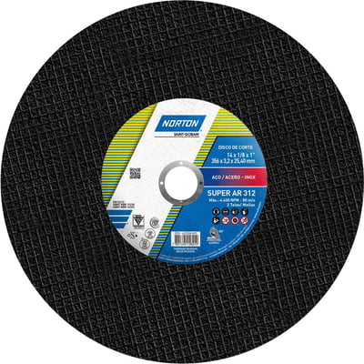 Disco de corte, 356 mm x 3,2 mm x 25,40 mm. AR 312