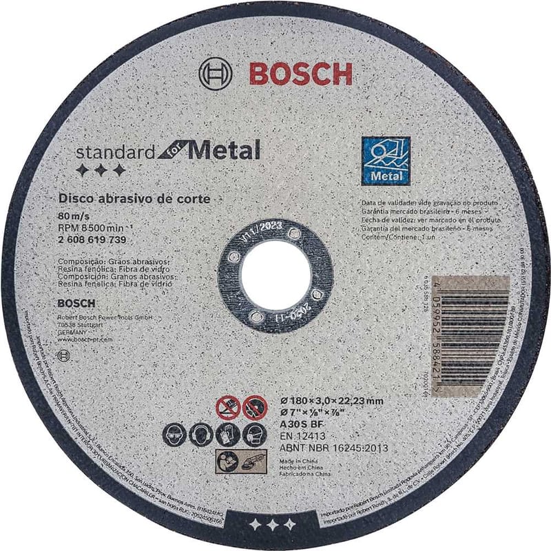 Disco de corte 180 mm x 3 mm x 22,23 mm 2608603167