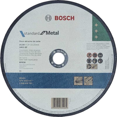 Disco de corte, 230 mm x 1,9 mm x 22,23 mm, Standard, 2608619787 BOSCH.