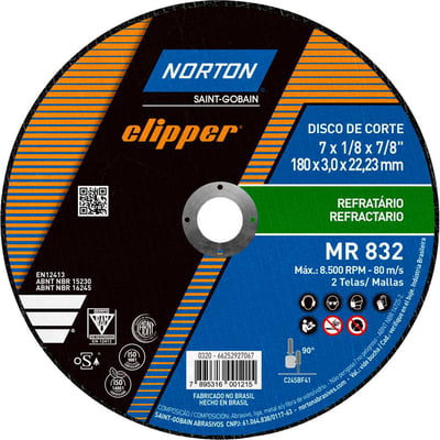 Disco de corte 180 mm x 3,0 mm x 22,23 mm, MR832