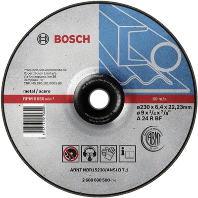 Disco de desbaste 230,0 mm x 6,4 mm x 22,23 mm, Expert