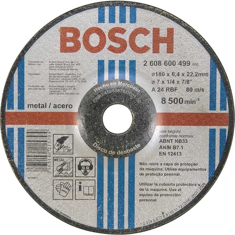 Disco de desbaste 180,0 mm x 6,4 mm x 22,23 mm, Expert