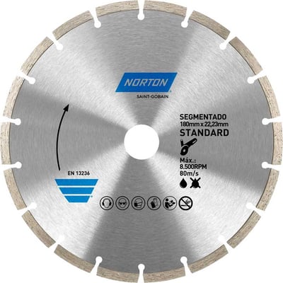 Disco diamantado segmentado, 180 mm, furo 22 mm, linha standard, 70184633937