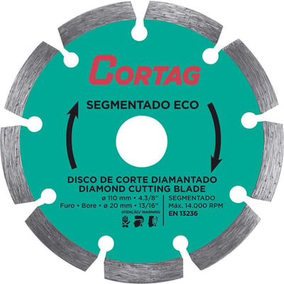 Disco de corte diamantado, 110 mm x 20 mm, segmentado Eco