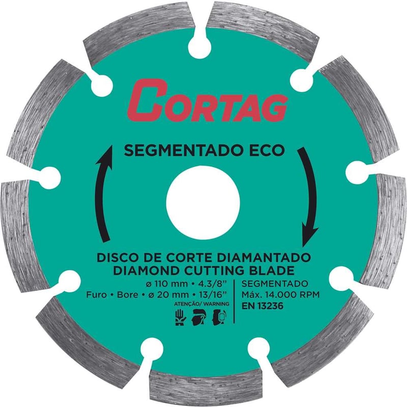 Disco de corte diamantado, 110 mm x 20 mm, segmentado Eco