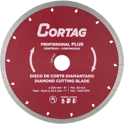 Disco de corte diamantado, 200 mm, profissional plus