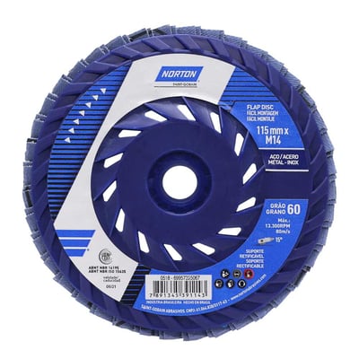 Flap-disc, disco de desbaste/acabamento, 4.1/2" - 115 mm, G 60, rosca M14