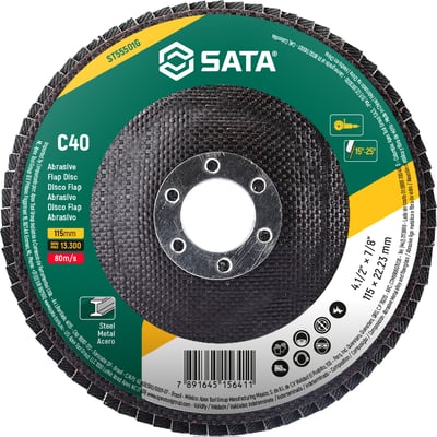 Flap-disc, disco de desbaste/acabamento, 4.1/2" - 115 mm, cônico, grão 40