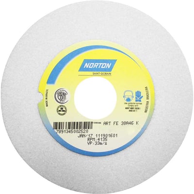 Rebolo reto 7" x 1/2" 38A grão 46 branco