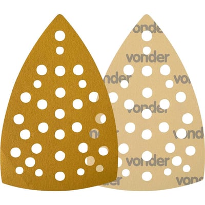 Lixa triangular com costado em papel com fibra de poliéster, 158 mm x 158 mm x 103 mm, grão 120, embalagem com 10 peças