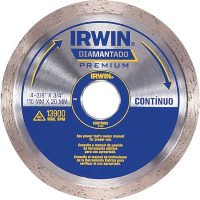 Disco de corte diamantado, 110 mm x 20 mm, contínuo, Premium