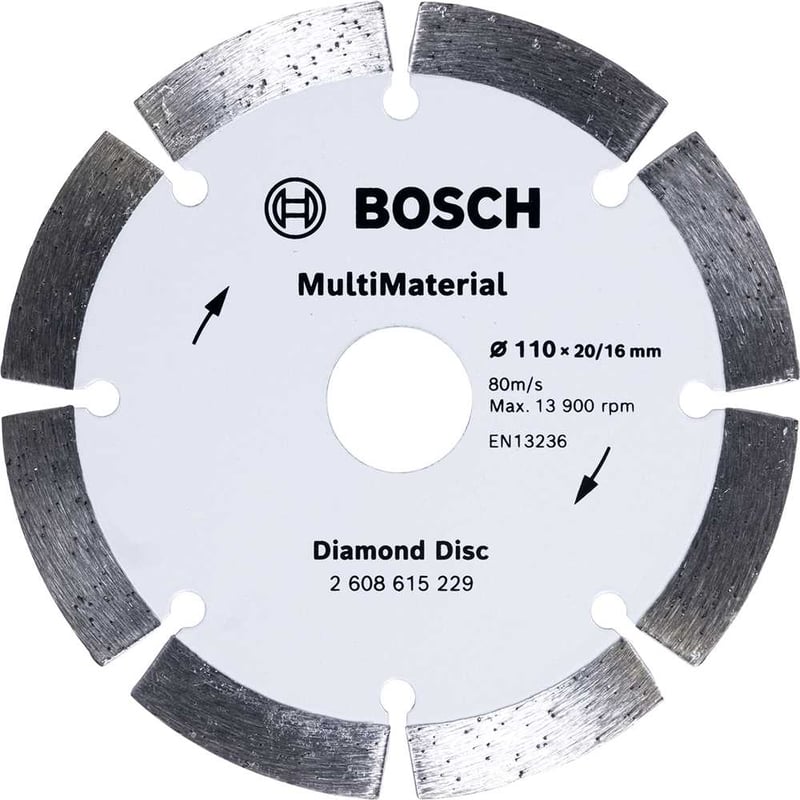 Disco de corte diamantado, 110 mm, multimaterial, 2 608 615 229 BOSCH.