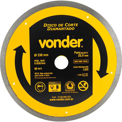Disco de corte diamantado, 230 mm x 25,4 mm, liso