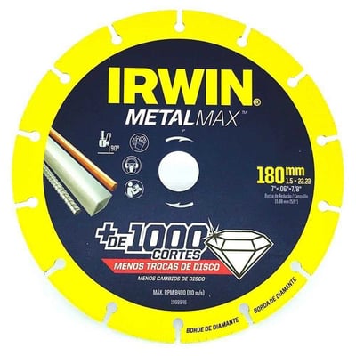 Disco de Corte Diamantado para Metais 180 mm x 1,5 mm x 22,23mm