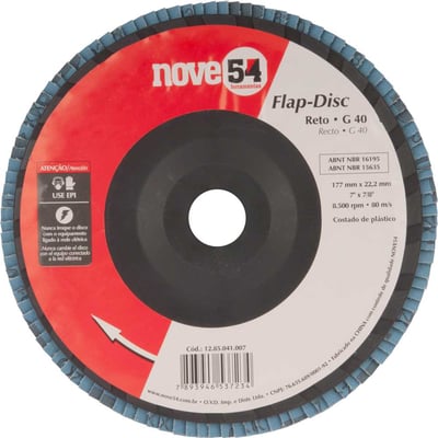 Flap-disc, disco de desbaste/acabamento, 7" - 180 mm, grão 40