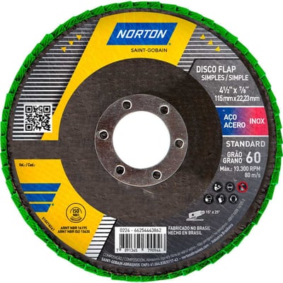 Flap-disc, disco de desbaste/acabamento, 4.1/2" - 115 mm, grão 60, R244 Standard, 66254443862