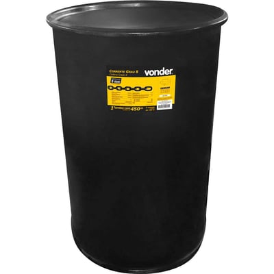 Corrente de aço grau 8, elo curto, 8 mm, 2,05 toneladas força (tf)