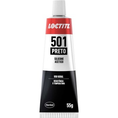 Borracha de silicone Superflex, acético, 501 preto, 55 g
