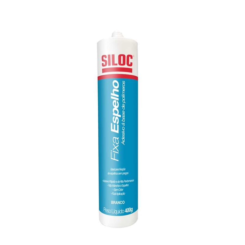Adesivo para fixar espelho, tubo com 400 g, branco, 40183