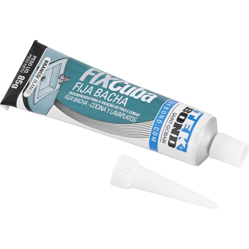 Adesivo para fixar cubas, blister com 85 g, branco, FIX CUBA, 21411008500