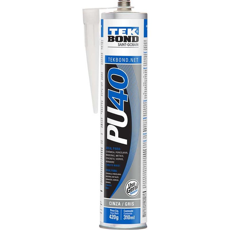 Selante de poliuretano PU 40, cinza, 310 ml