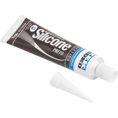 Borracha de silicone acético, alta temperatura, preto, 50 g