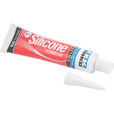 Borracha de silicone acético, alta temperatura, vermelho, 50 g