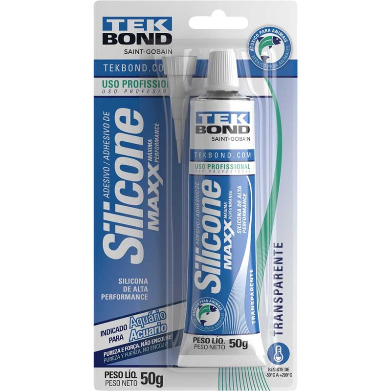 Borracha de silicone acético, transparente, 50 g