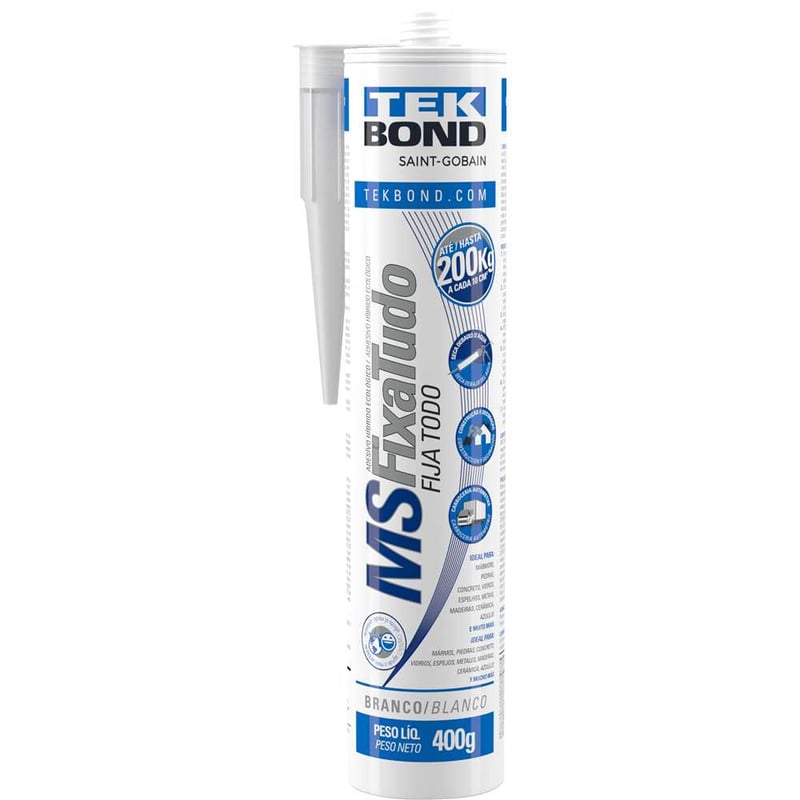 Selante MS híbrido fixa tudo, branco, 400 gramas