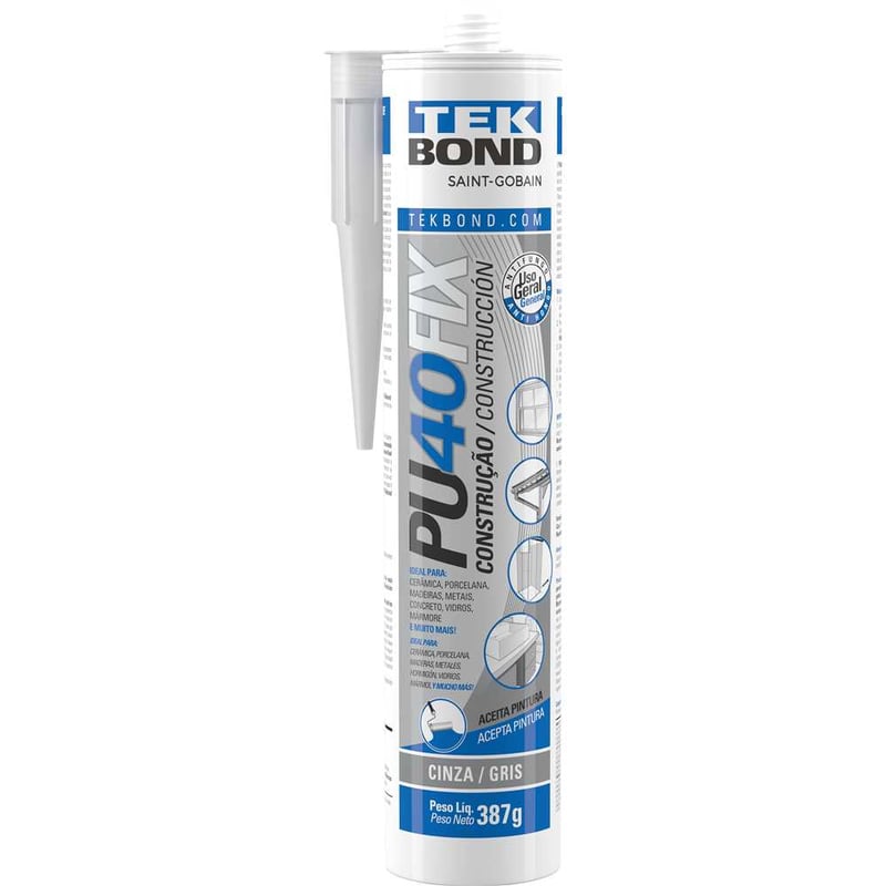 Selante de poliuretano, cinza, 387 g