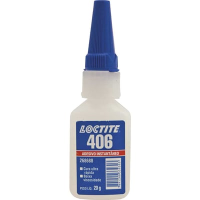 Adesivo instantâneo cianoacrilato, industrial, 406, 20 g