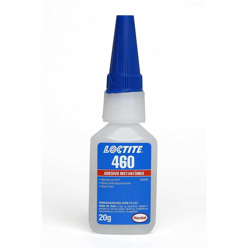 Adesivo instantâneo cianoacrilato, industrial, 460, baixo embranquecimento, 20 g
