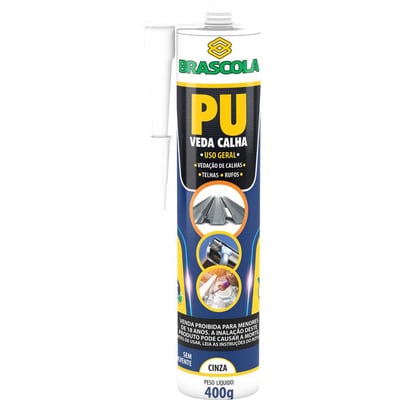 Veda calha PU plus, 400 g, cinza