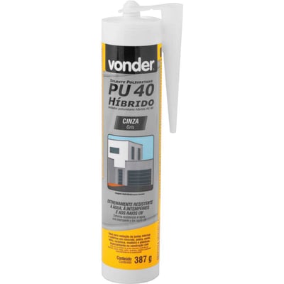 Selante de poliuretano híbrido, PU 40, cinza, 387 g