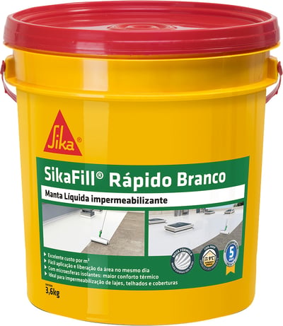 Impermeabilizante Sikafill rápido, branco, 3,6 kg