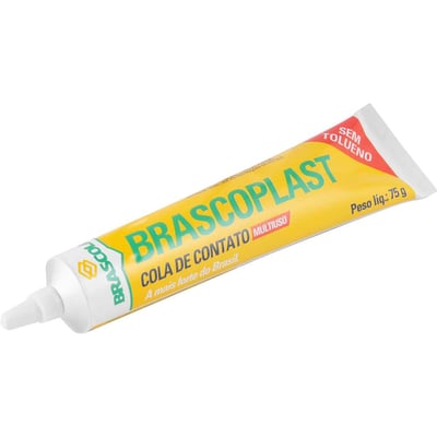 Adesivo de contato Brascoplast sem tolueno, bisnaga 75 g