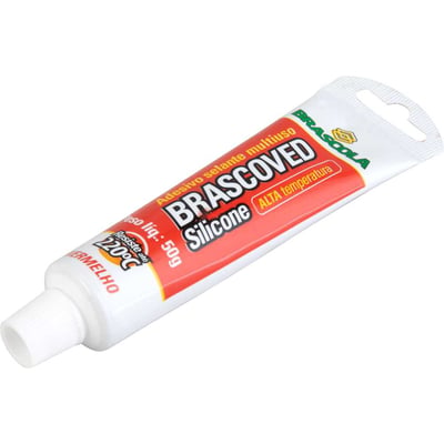 Borracha de silicone acético, vermelha, 50 g, 3020009