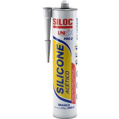 Borracha de silicone acético, branco, 250 g, 102302UC UNIFIX