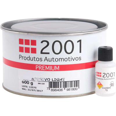 Adesivo plástico light, 0,600 gramas, branca, 9780, com catalisador