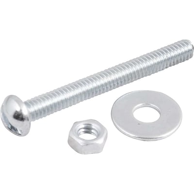 Parafuso máquina cabeça redonda, 5/32" x 1.1/2" BSW, com porca e arruela lisa