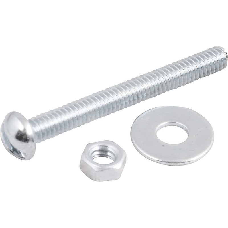 Parafuso máquina cabeça redonda, 5/32" x 1.1/2" BSW, com porca e arruela lisa